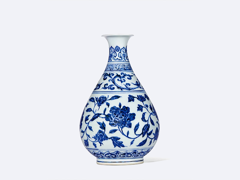 明 永乐青花缠枝纹玉壶春瓶