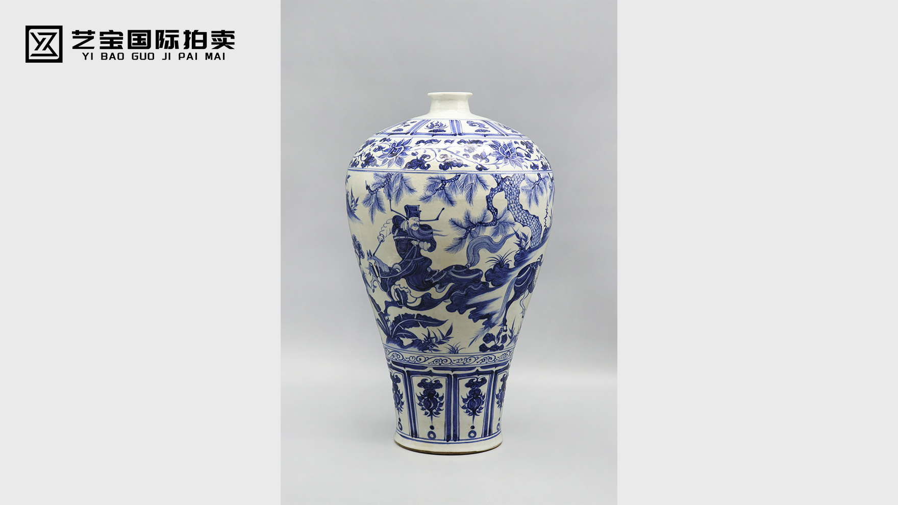 元青花萧何月下追韩信纹梅瓶：藏在钴蓝里的千年风云