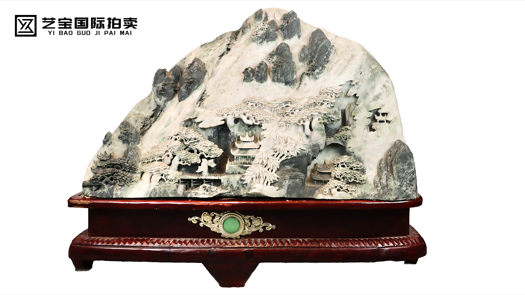 独山玉山水摆件