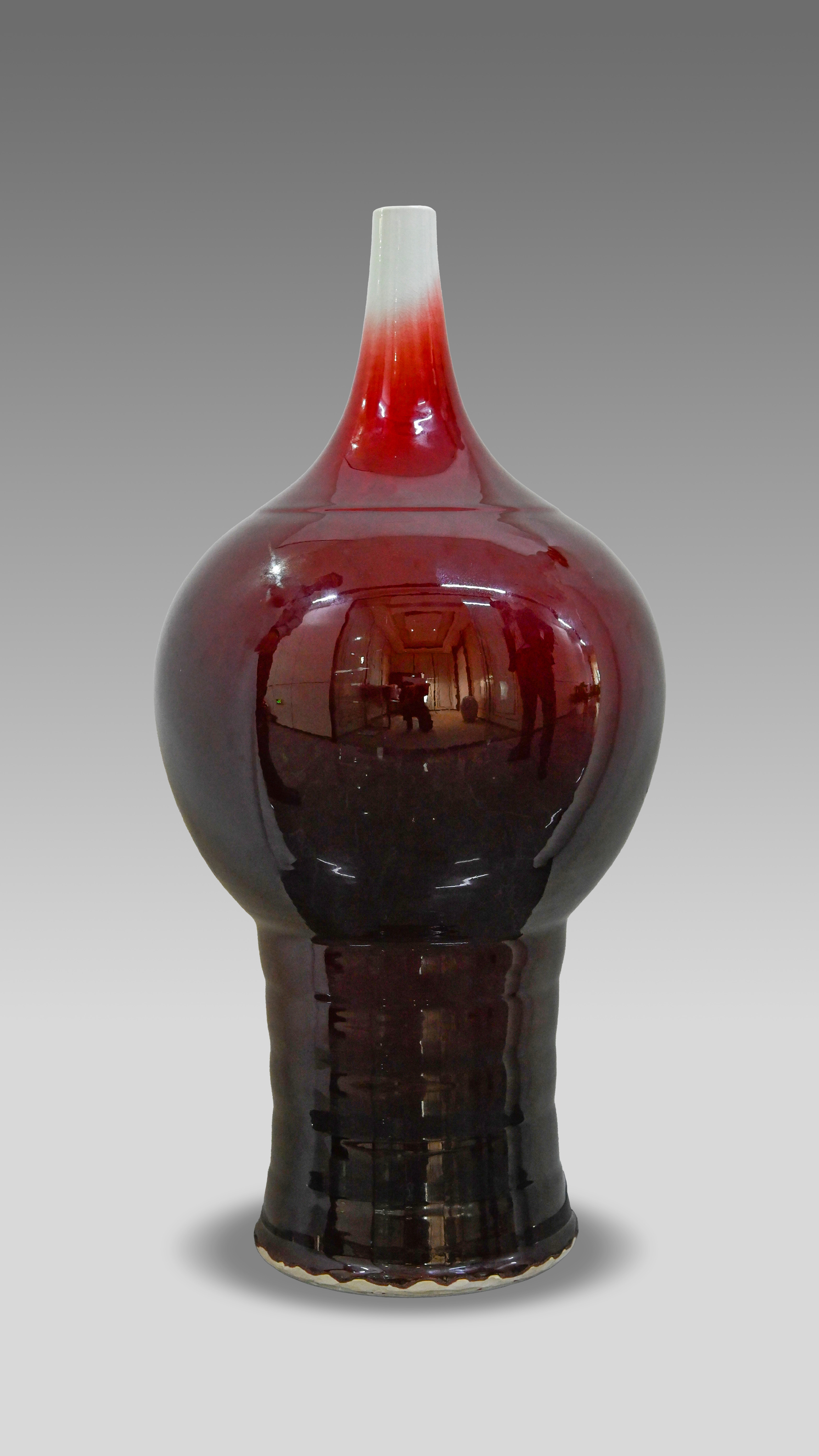 0915-郎窑红釉弦纹高足胆式大瓶-李大华.jpg